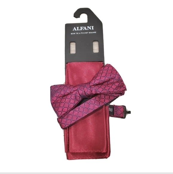 NWT Alfani Mens Malone Satin Pocket Square and Tie - Picture 2 of 5
